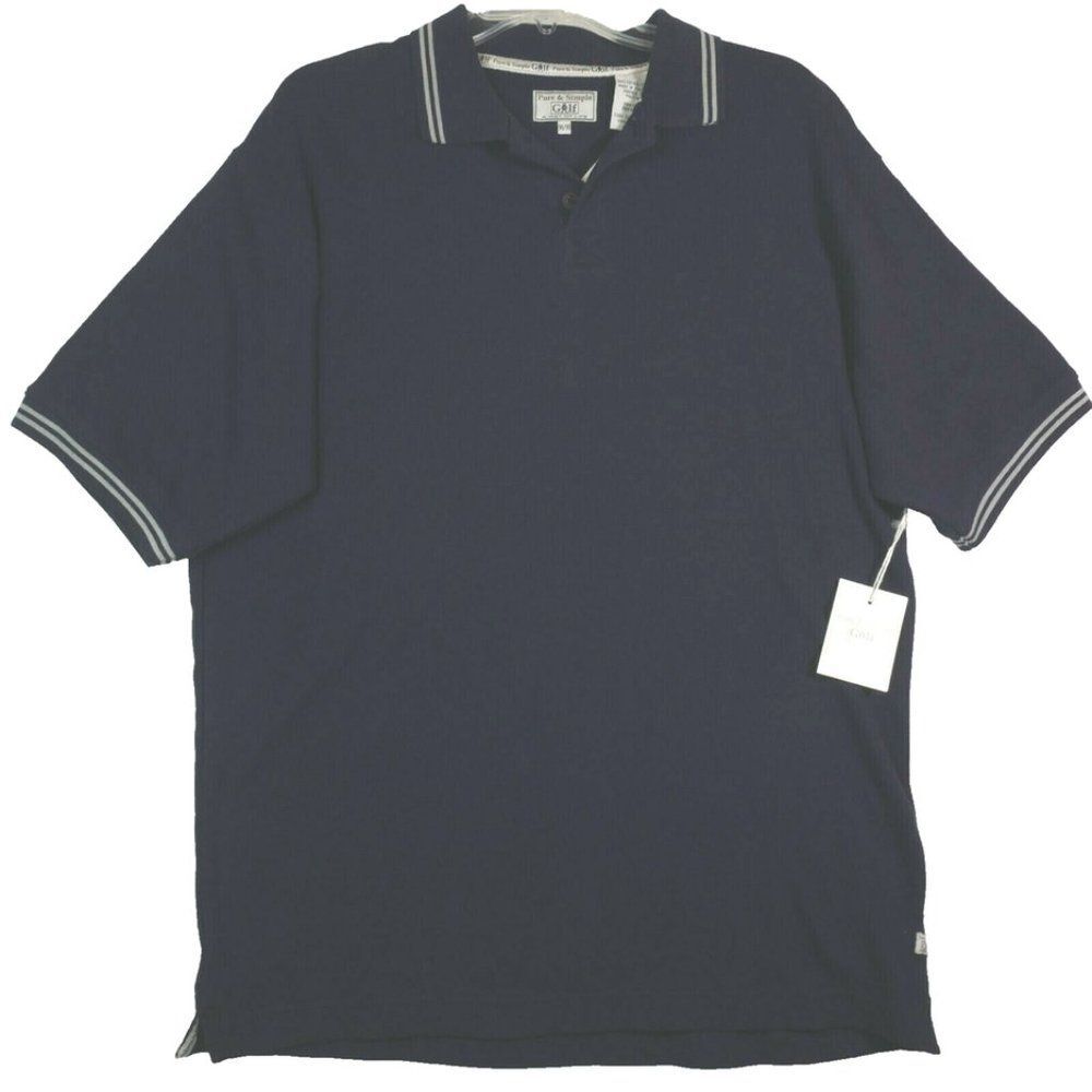 Pure & Simple Golf Men's Size M/M Polo T Shirt Sports Short Sleeve Navy …